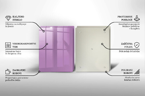 Skleněné krájecí prkénko Barva fialová