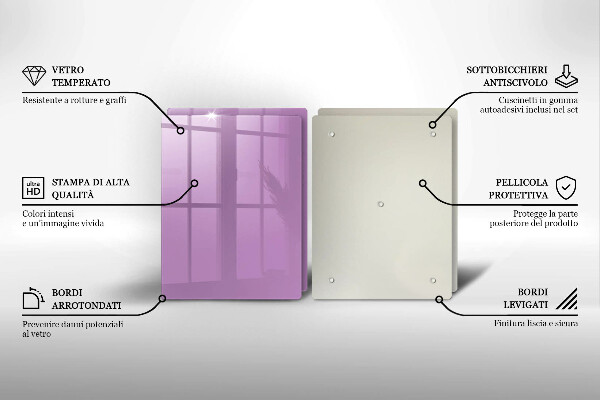 Skleněné krájecí prkénko Barva fialová