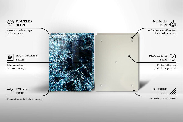 Skleněná krájecí deska Struktura ostrého ledu