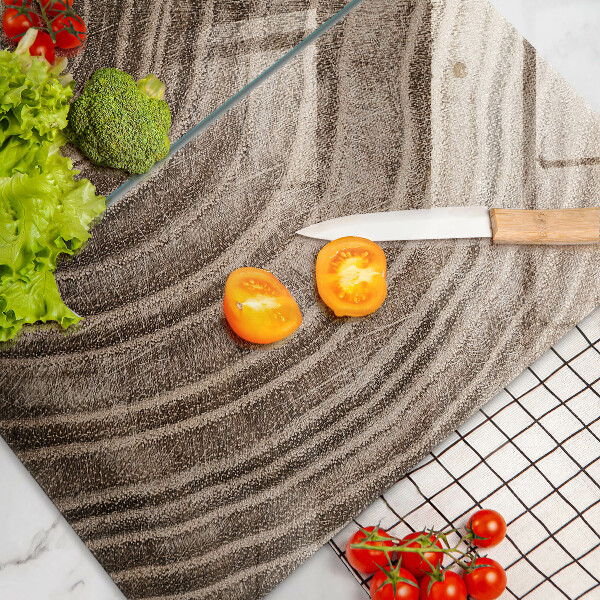 Skleněná krájecí deska Dřevěné kroužky