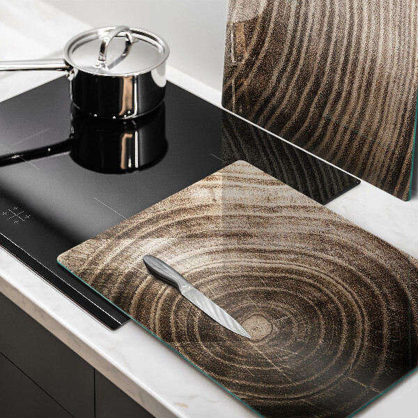 Skleněná krájecí deska Dřevěné kroužky