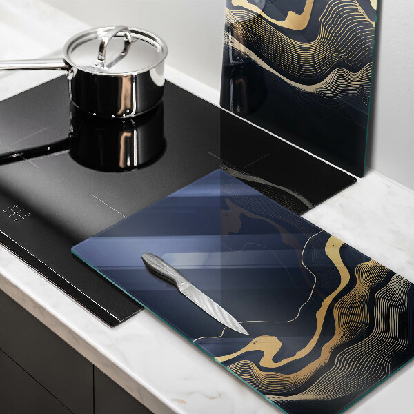 Skleněná krájecí deska Abstraktní zlaté čáry