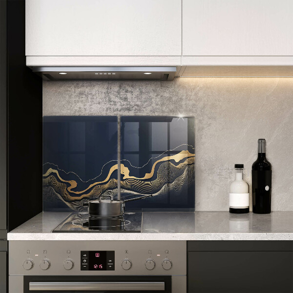 Skleněná krájecí deska Abstraktní zlaté čáry