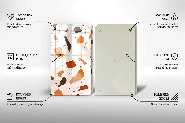 Skleněné krájecí prkénko Dekorativní kamenina