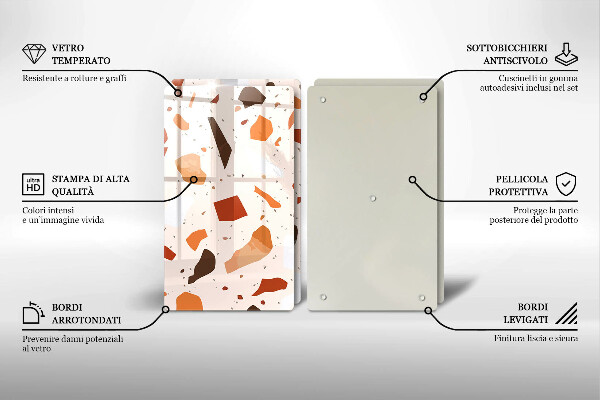 Skleněné krájecí prkénko Dekorativní kamenina