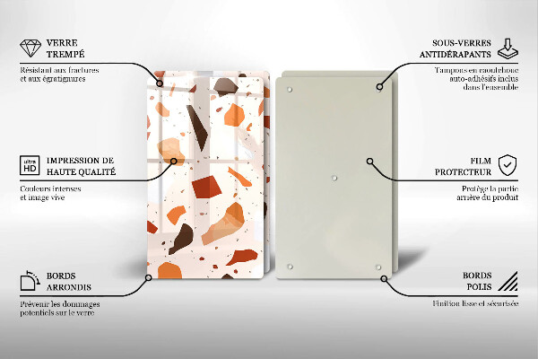 Skleněné krájecí prkénko Dekorativní kamenina