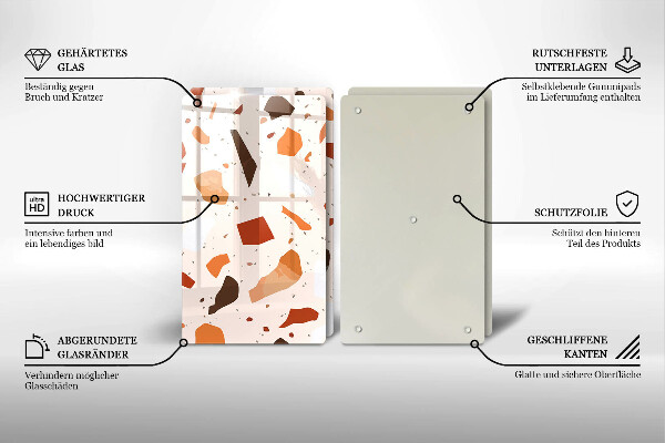 Skleněné krájecí prkénko Dekorativní kamenina