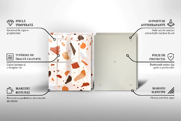 Skleněné krájecí prkénko Dekorativní kamenina