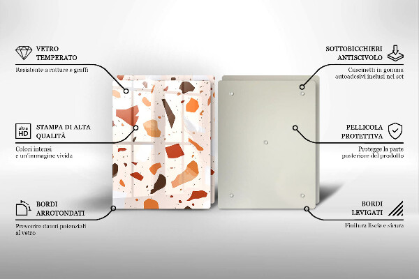 Skleněné krájecí prkénko Dekorativní kamenina