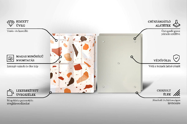 Skleněné krájecí prkénko Dekorativní kamenina