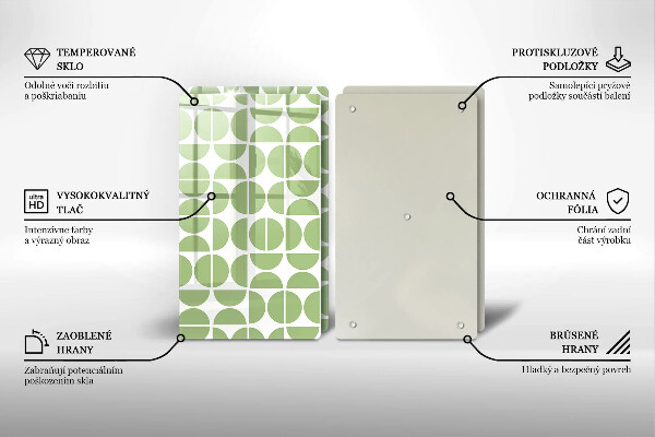 Skleněná krájecí deska Vzor boho tvarů