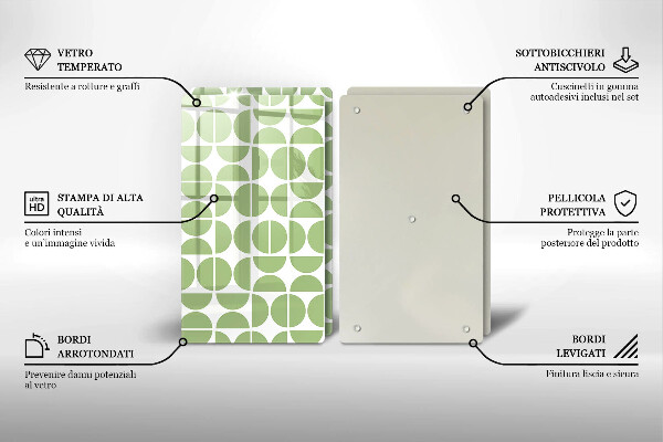 Skleněná krájecí deska Vzor boho tvarů