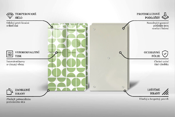 Skleněná krájecí deska Vzor boho tvarů