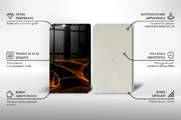 Skleněná krájecí deska Abstraktní linie