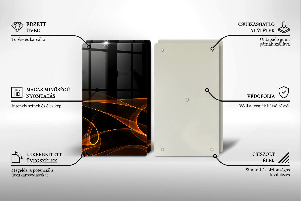 Skleněná krájecí deska Abstraktní linie