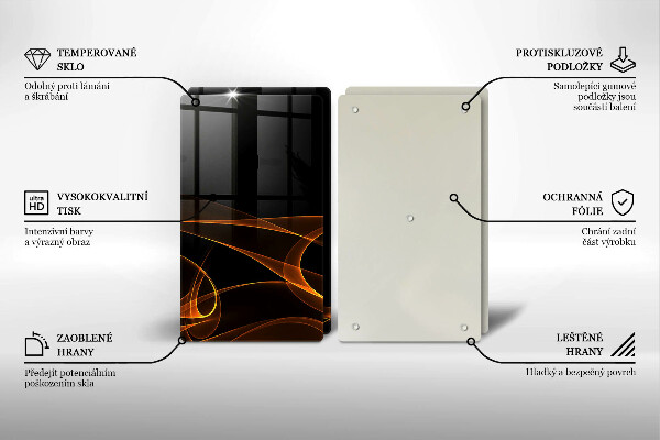 Skleněná krájecí deska Abstraktní linie