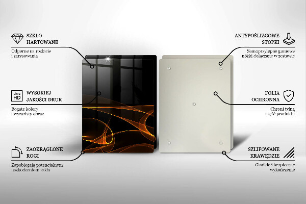 Skleněná krájecí deska Abstraktní linie