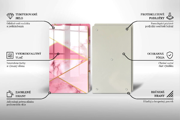 Skleněná krájecí deska Geometrický mramor