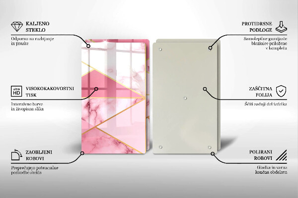 Skleněná krájecí deska Geometrický mramor