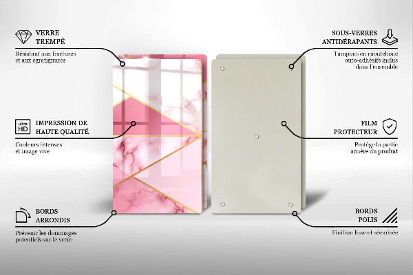 Skleněná krájecí deska Geometrický mramor