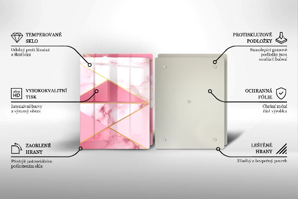 Skleněná krájecí deska Geometrický mramor