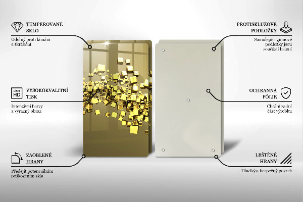 Skleněná krájecí deska Abstraktní 3d geometrie