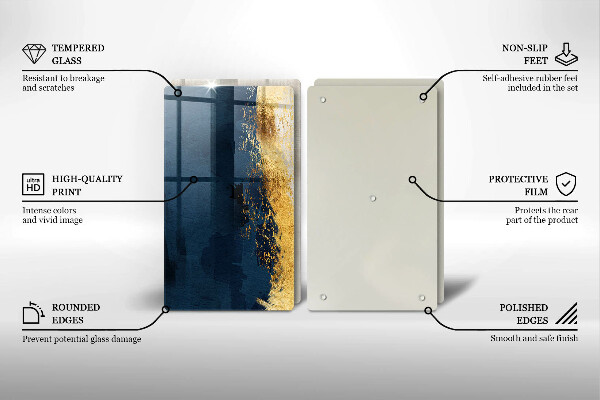 Skleněná krájecí deska Zlatá abstrakce