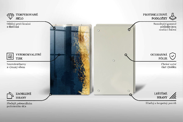 Skleněná krájecí deska Zlatá abstrakce