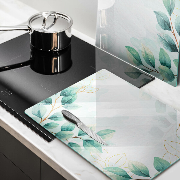 Skleněná krájecí deska Malované listy