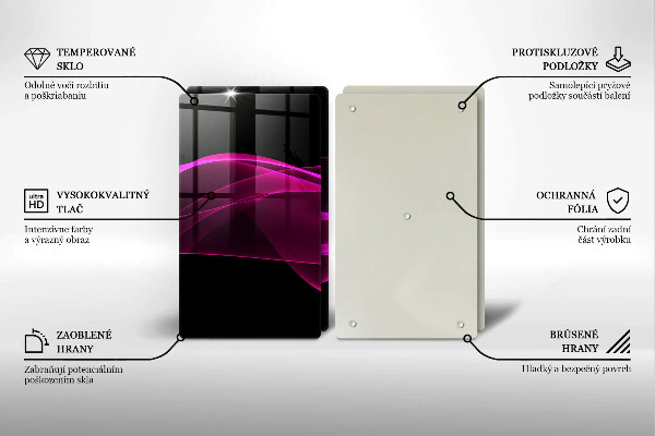 Skleněná krájecí deska Růžová abstrakce