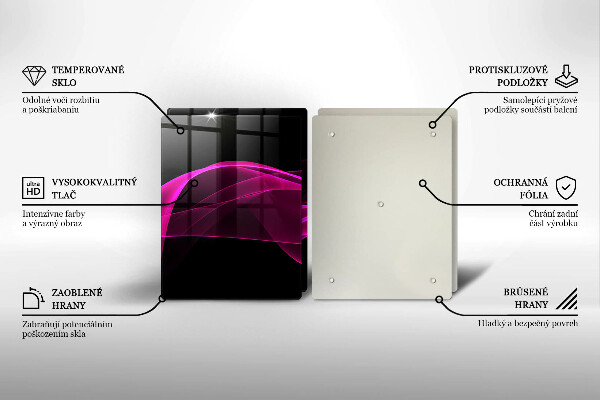 Skleněná krájecí deska Růžová abstrakce