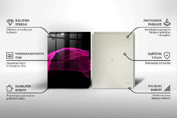 Skleněná krájecí deska Růžová abstrakce