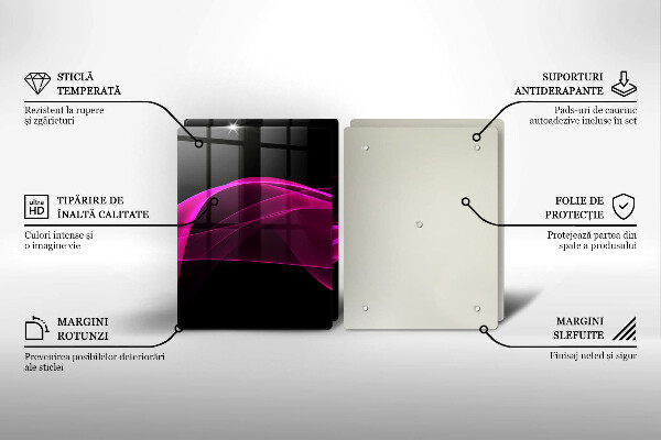 Skleněná krájecí deska Růžová abstrakce