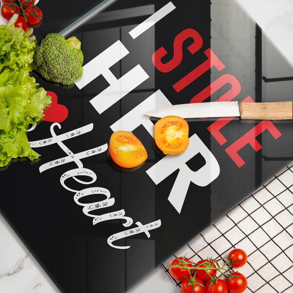 Skleněná krájecí deska Nápis věta vzor