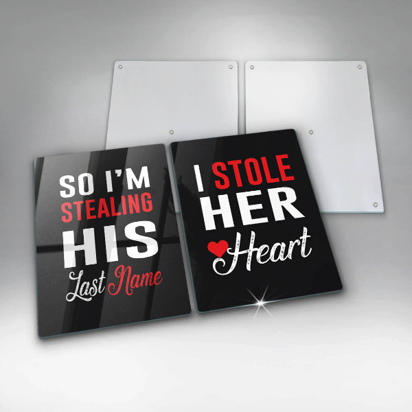 Skleněná krájecí deska Nápis věta vzor