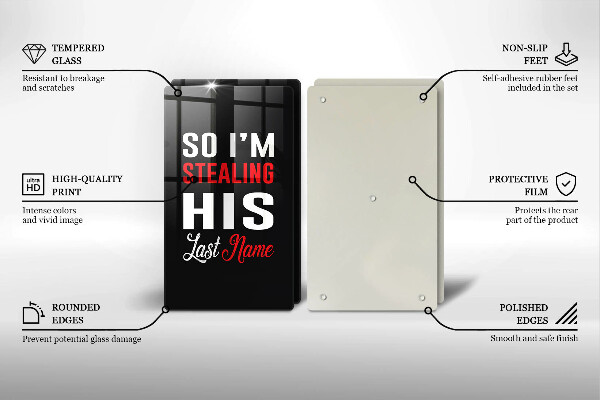 Skleněná krájecí deska Nápis věta vzor