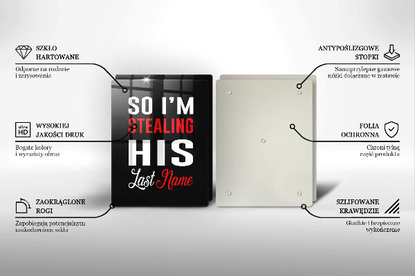 Skleněná krájecí deska Nápis věta vzor