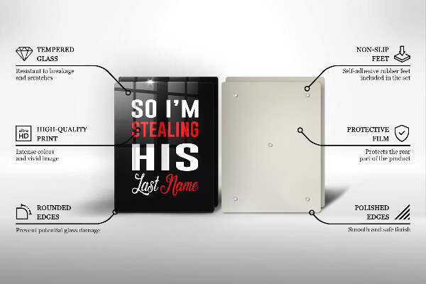 Skleněná krájecí deska Nápis věta vzor