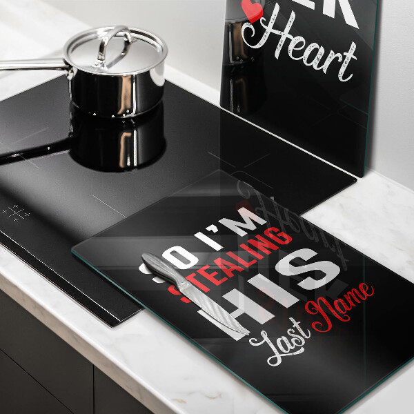 Skleněná krájecí deska Nápis věta vzor