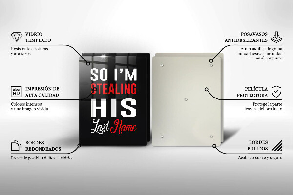 Skleněná krájecí deska Nápis věta vzor