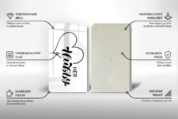 Skleněná krájecí deska Nápis věta vzor