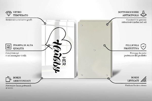 Skleněná krájecí deska Nápis věta vzor