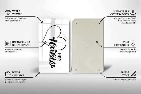 Skleněná krájecí deska Nápis věta vzor