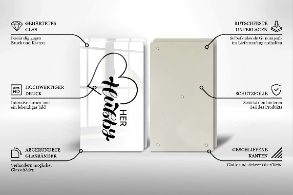 Skleněná krájecí deska Nápis věta vzor