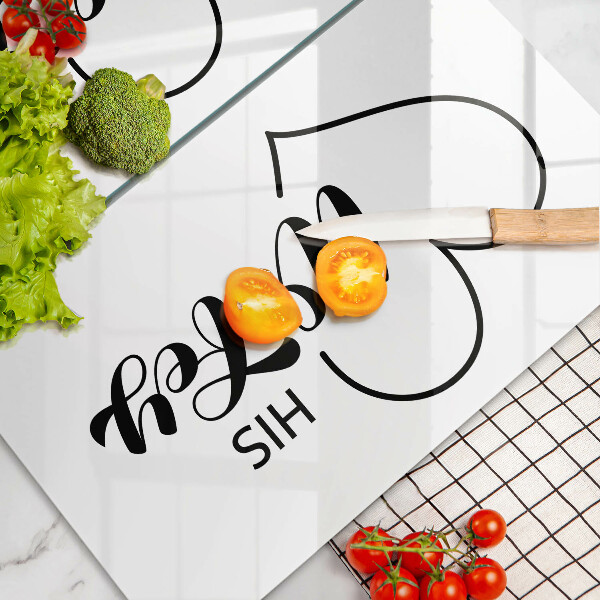 Skleněná krájecí deska Nápis věta vzor