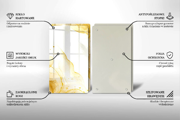 Skleněná krájecí deska Zlatá abstrakce