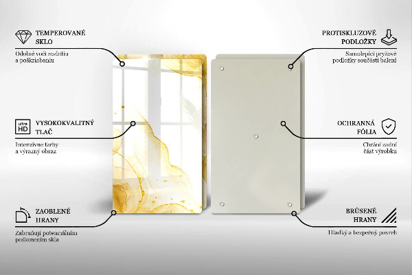 Skleněná krájecí deska Zlatá abstrakce