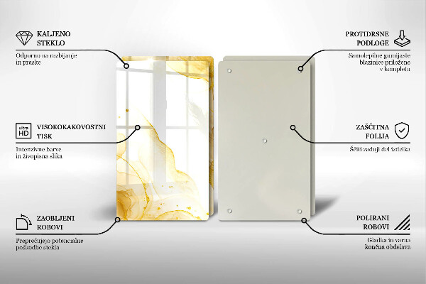 Skleněná krájecí deska Zlatá abstrakce