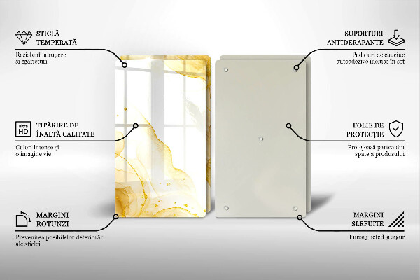 Skleněná krájecí deska Zlatá abstrakce