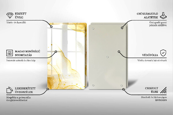 Skleněná krájecí deska Zlatá abstrakce